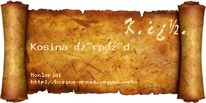 Kosina Árpád névjegykártya